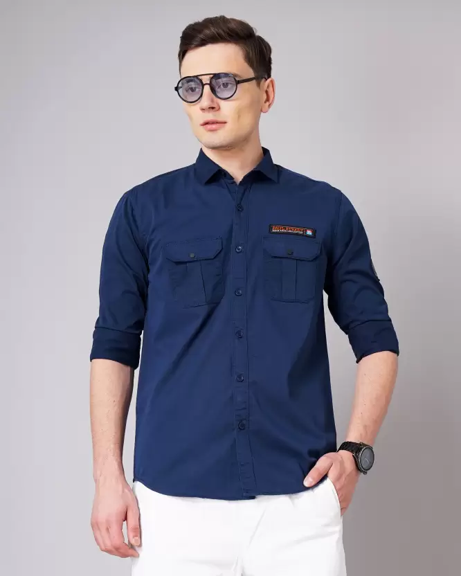 Over Size Shirt Men Light Blue Shirt - Image 4