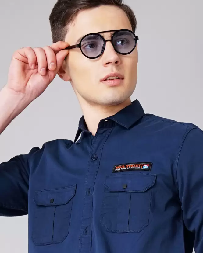 Over Size Shirt Men Light Blue Shirt